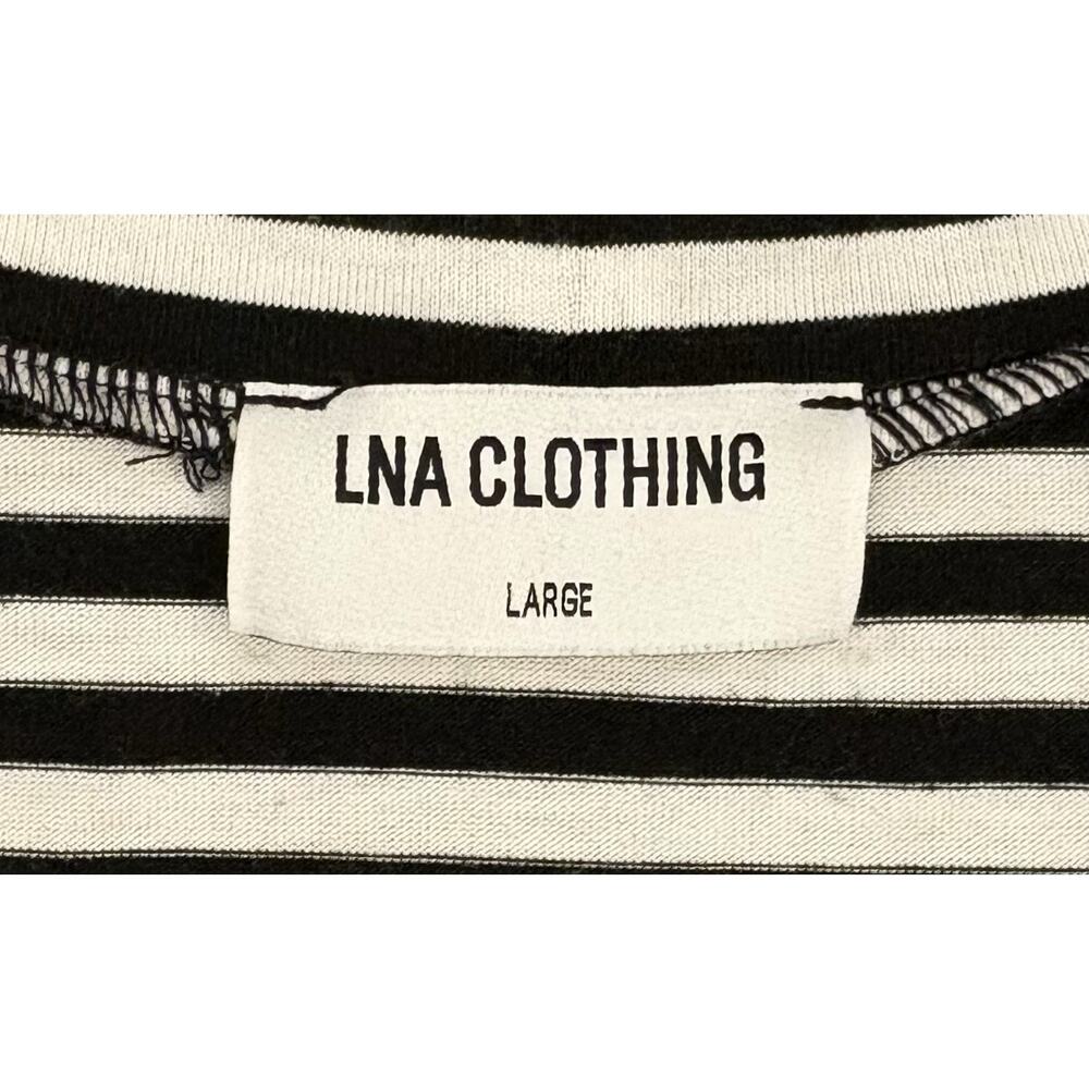 LNA Clothing Black/White Striped Sleeveless T-shirt Size Large Laid Back Luxury - Picture 2 of 4